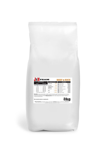 Sucha karma dla psa wołowina 3 kg – małe opakowanie | BOSS-HAKER