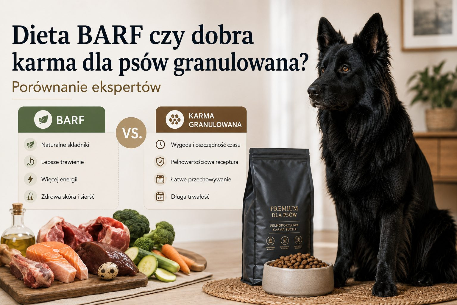 Dieta BARF czy dobra karma dla psów granulowana? Porównanie ekspertów