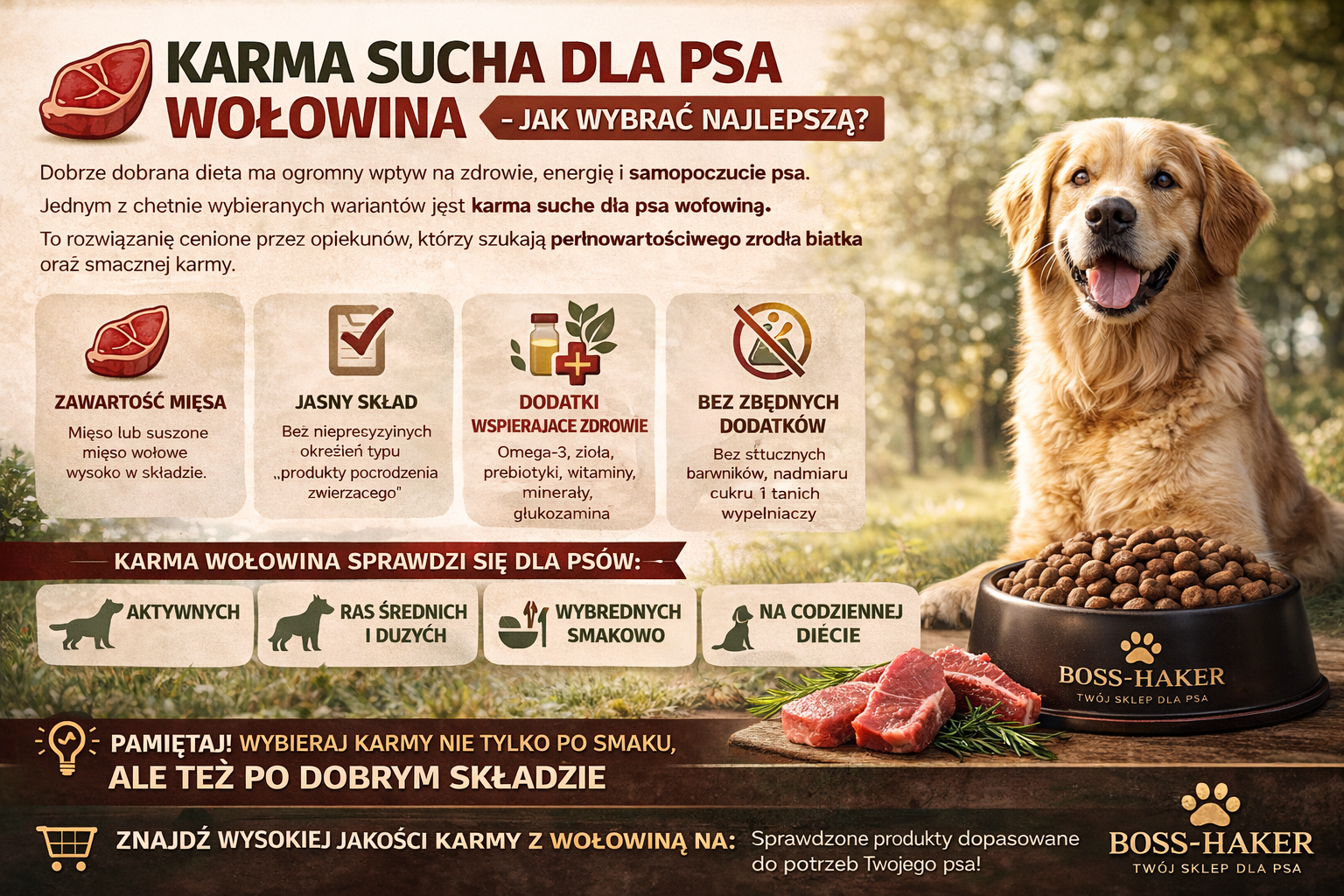 Karma sucha dla psa wołowina - jak wybrać najlepszą?